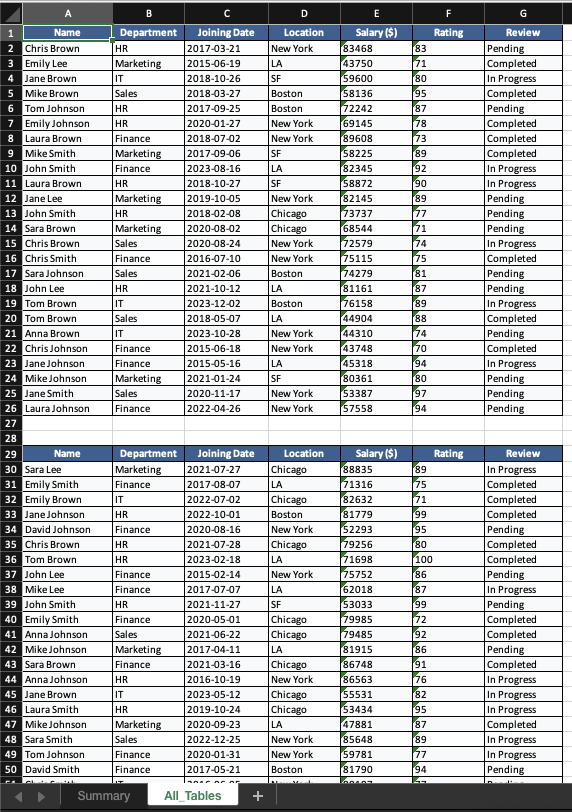 Excel Spreadsheet Preview